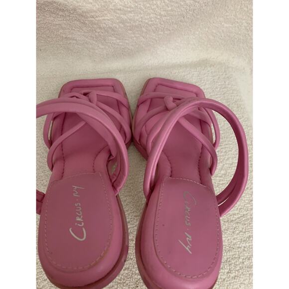 Circus Sam Edelman Pink Slip On Sandals Strappy Heels Womens 6.5 - Picture 5 of 9